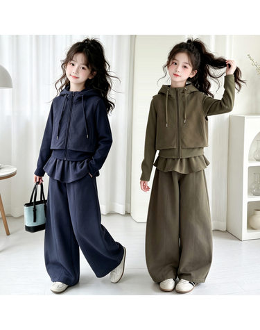페플럼 하이넥 집업 셋업 R24428