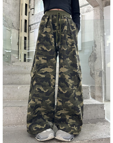 카모 벌룬 카고 와이드 팬츠 R27102