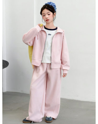 캔디 하이넥 집업 와이드 셋업 R26966