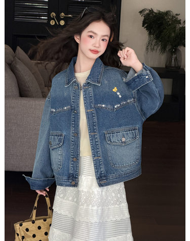 오버핏 워싱 데님 자켓 R26682