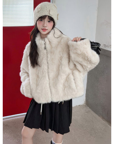 퍼 하이넥 집업 자켓 R26874