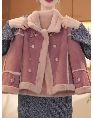 더블 버튼 시어링 무스탕 자켓 R26820