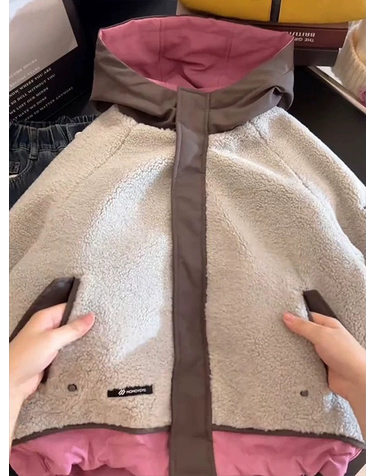 리버서블 뽀글이 후드 집업 자켓 R26803