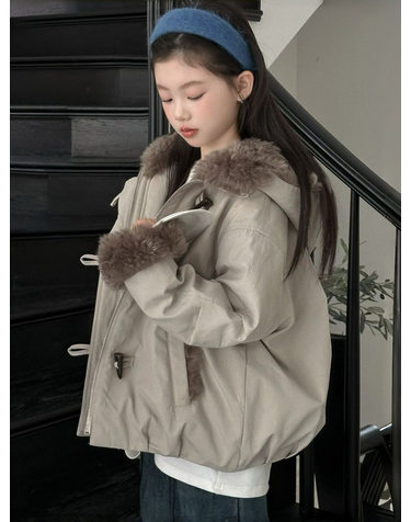 퍼 후드 토글 버튼 숏 파카 R26793