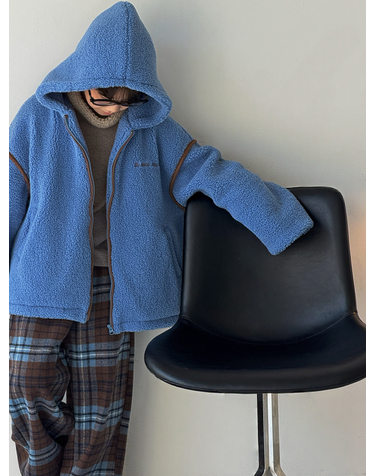 보아 후드 자켓 체크 팬츠 R26673