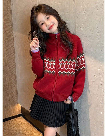 노르딕 하이넥 집업 니트 카디건 R27625