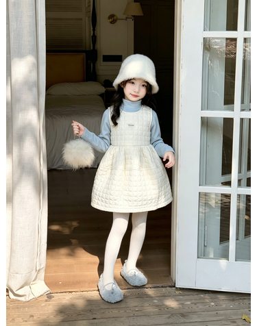 퀼팅 리본백 점퍼 원피스 세트 R27616
