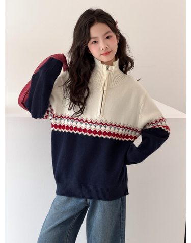 노르딕 하프집업 니트 R28053