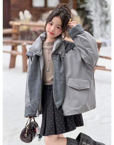머플러 레이어드 퀼팅 자켓 R27680