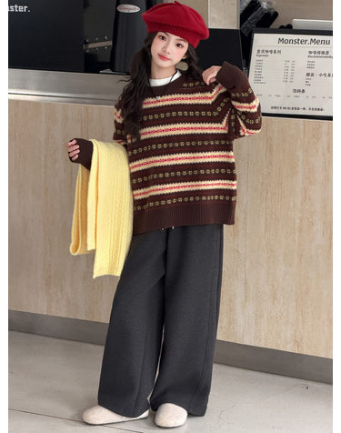 빈티지 페어아일 스트라이프 니트 R28085