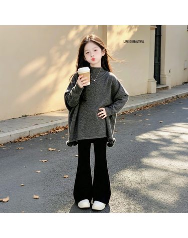 케이프 레이어드 니트 플레어 팬츠 R26483