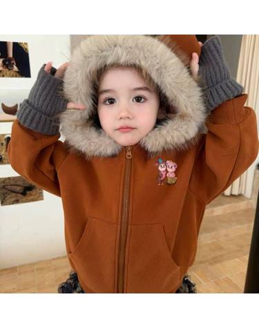 펌킨 퍼 후드 집업 자켓 R26473