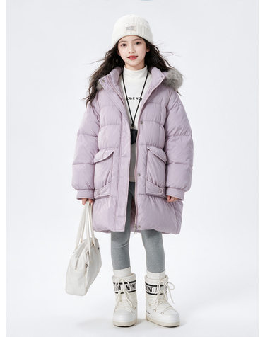 퍼 후드 롱 패딩 코트 R27746