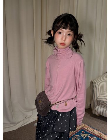 하프 집업 소프트 하이넥 티셔츠 R27540