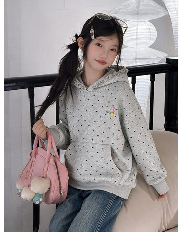 스노우 도트 기모 후드티 R26469