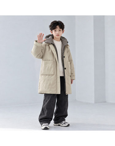 후드 롱 패딩 코트 R26435