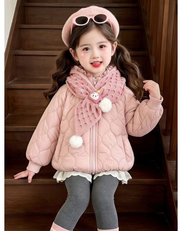 머플러 세트 퀼팅 패딩 자켓 R28424