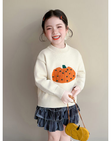 펌킨 포인트 크루넥 니트 R28432