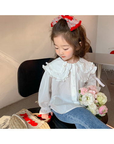 빅 프릴 카라 블라우스 R28509