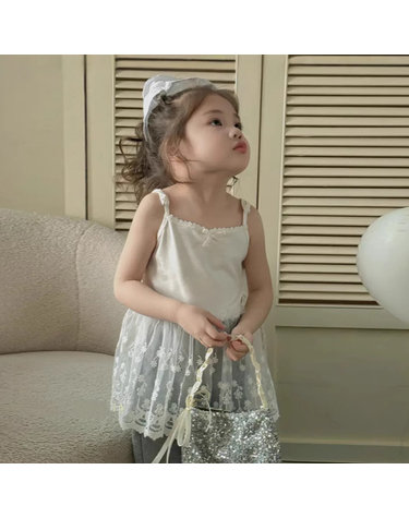 메쉬 자수 프릴 이너 탑 R17500
