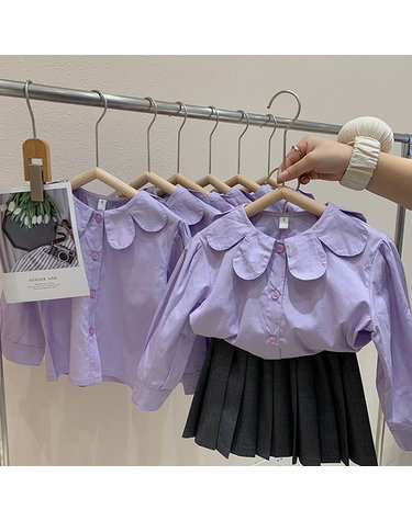 페탈 카라 퍼프 블라우스 R7993