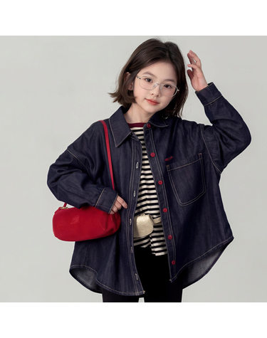 스티치 데님 셔츠 자켓 R28792