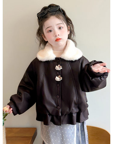 퍼 카라 레더 기모 자켓 R28777