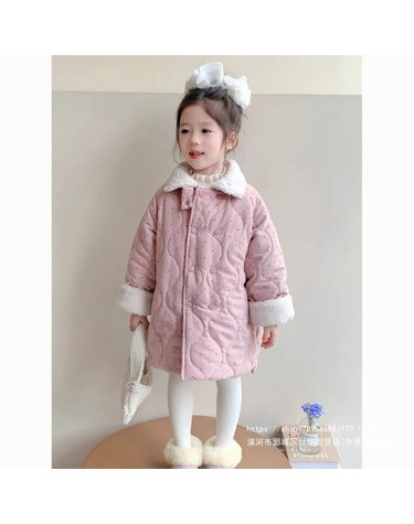 보아 카라 퀼팅 롱 패딩 코트 R28724
