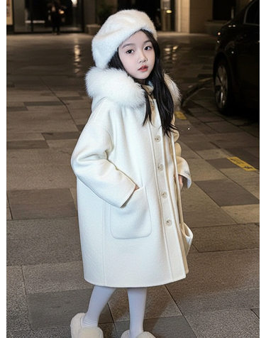 퍼 후드 누빔 롱 코트 R28846