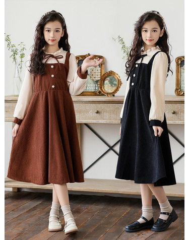 스퀘어넥 레이어드 점퍼스커트 원피스 R29005