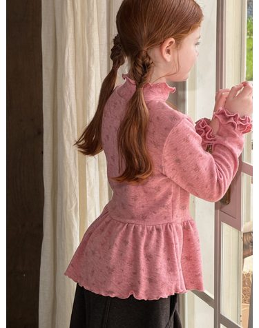 잔꽃 페플럼 하이넥 티셔츠 R29109