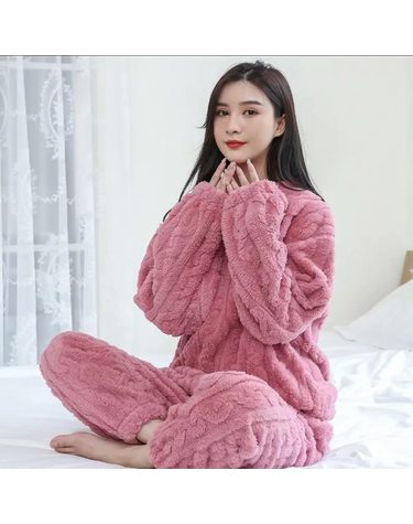 케이블 자카드 플리스 파자마 R29022