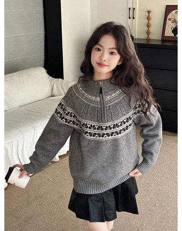 노르딕 하프집 니트 풀오버 R29348
