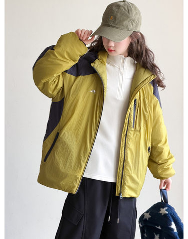 시트론 컬러블록 후드 패딩 R29427