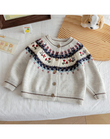 플로럴 노르딕 니트 카디건 R29848