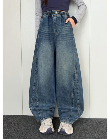 빈티지 배럴 기모 데님 R29787