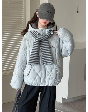 머플러 세트 퀼팅 패딩 점퍼 R30436