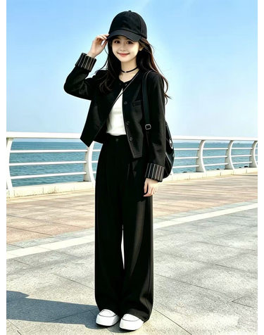 크롭 재킷 와이드 팬츠 세트 R30993