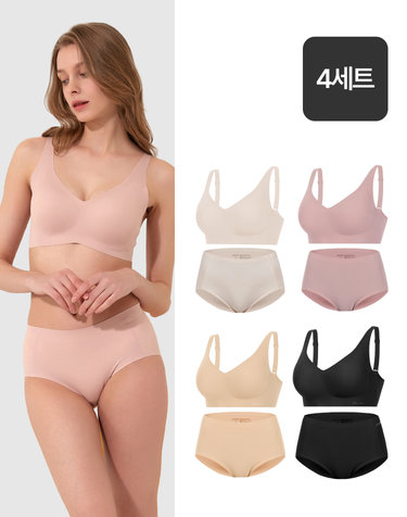 [스테디셀러]데일리 스트랩브라 +팬티 4SET