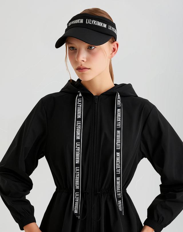 릴리킴킴 레터링 후드 바람막이 착용컷
