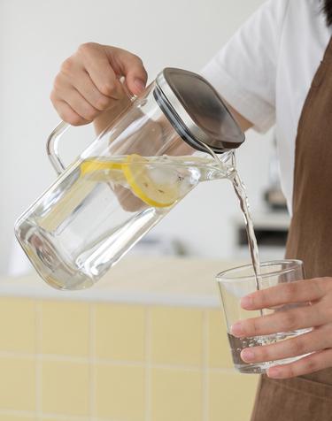 HICKIES 홈카페 식당 건강하고 깔끔한 내열유리 사각 워터저그 물병 1000ml