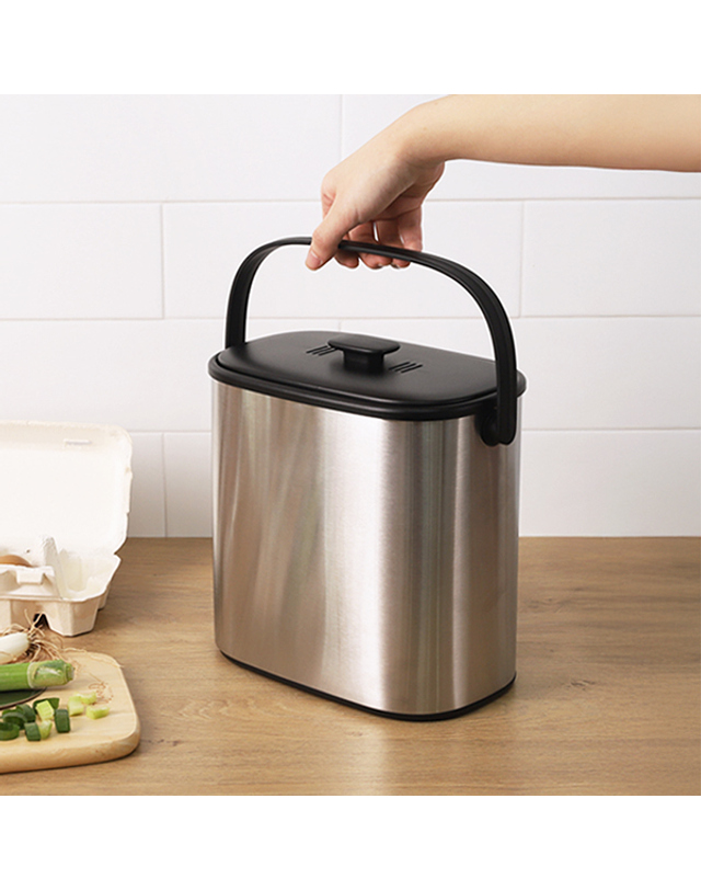 히키스 히키스 304 스텐 싱크대 음식물 쓰레기통 5L 착용컷
