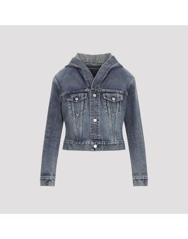 [해외직구][D14]알라이아 AA9V1202D017C A29 HANDSAND WASH 여성 자켓 코트 아우터 Alaia Trucker Denim Jacket
