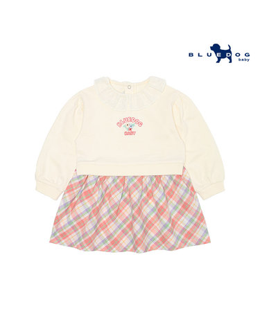 [블루독베이비] 플라워 체크 롱맨투맨_CR (4411433404)