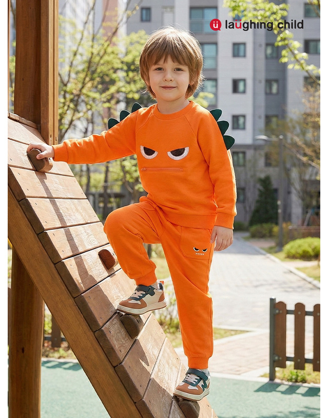 래핑차일드 [래핑차일드] 공룡 자수 조거팬츠_OR (8411940245) 착용컷