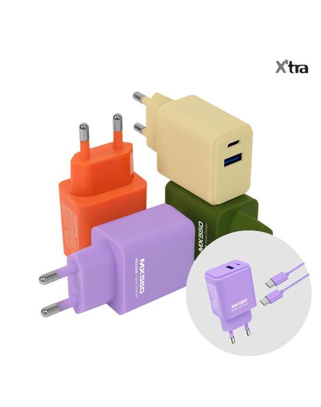 엑스트라 엑스트라 MX550 PD & USB 고속 듀얼 충전기 C to C 케이블 1.5m 포함 착용컷