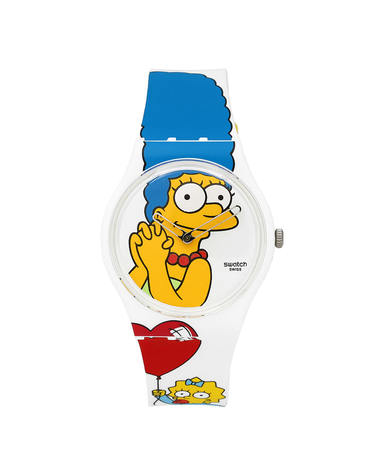 [스와치] 남녀공용 THE SIMPSONS BEST. MOM. EVER. 우레탄 손목 시계(SO28Z116)