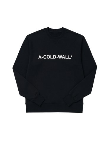 [어콜드월] 남성 에센셜 로고 크루넥 맨투맨(ACWMW082 BLACK)