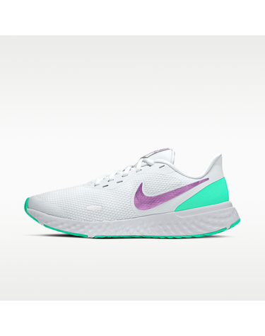 [NIKE] 나이키 레볼루션 5 여성 로드 러닝화 / 화이트-그린 글로우-풋볼 그레이-바이올렛 쇼크_BQ3207-111