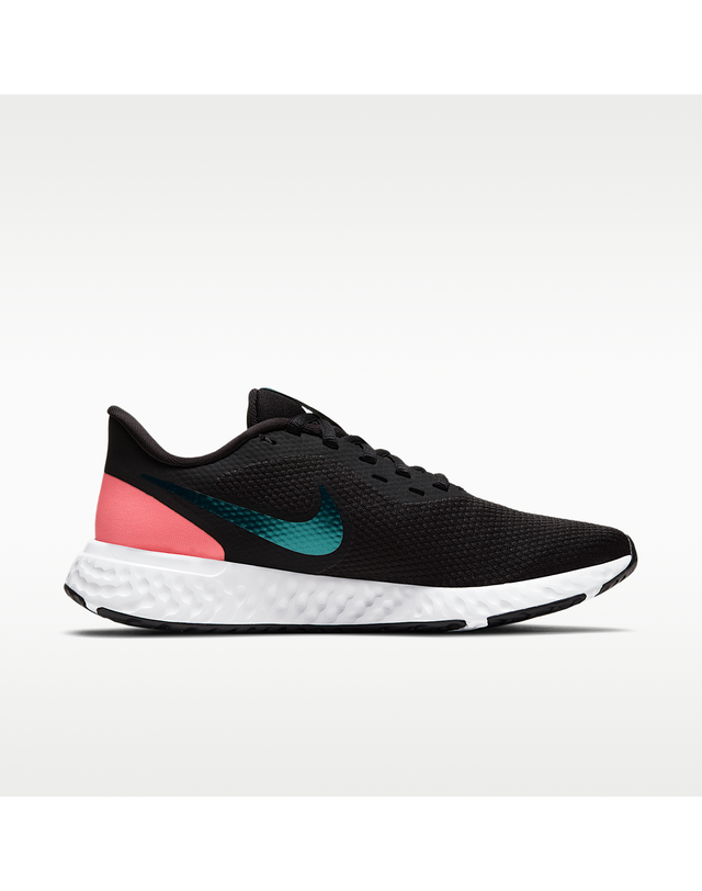 나이키 [NIKE] 나이키 레볼루션 5 여성 로드 러닝화 / 블랙-선셋 펄스-화이트-다크 아토믹 틸_BQ3207-011 착용컷